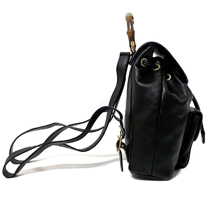 楽天市場】【送料無料】 グッチ ミニ リュック ブラック バンブー 003  