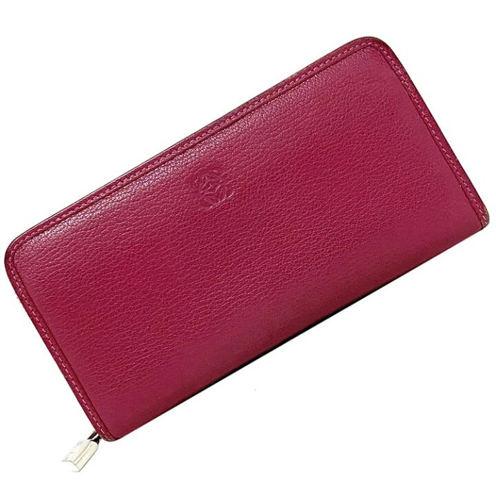 LOEWE (ロエベ) リピートアナグラムラウンドジップウォレット ピンク 