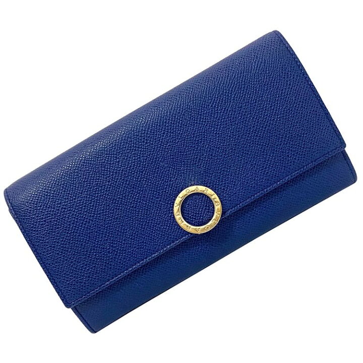 楽天市場】【送料無料】 ブルガリ 二つ折り 長財布 ブルー ブルー  