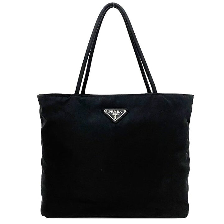 楽天市場】【送料無料】 プラダ ハンドバッグ ブラック シルバー NERO 