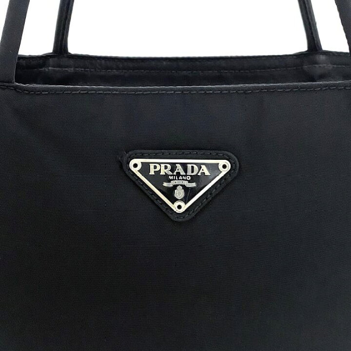 楽天市場】【送料無料】 プラダ ハンドバッグ ブラック シルバー NERO  