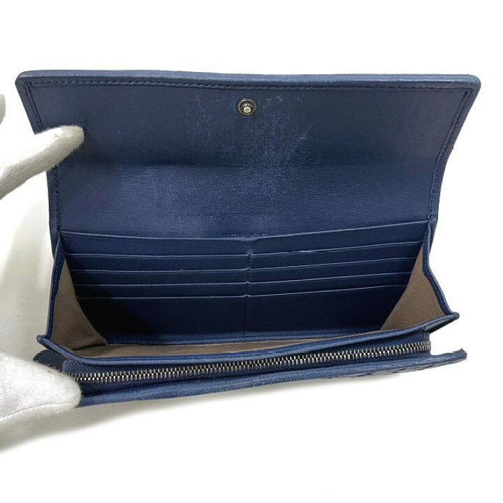 楽天市場】【送料無料】 ボッテガヴェネタ 二つ折り 長財布 ブルー  