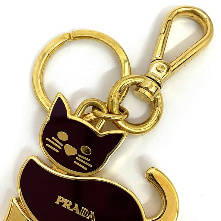 楽天市場】【送料無料】 プラダ キーリング ゴールド パープル 美品 猫 