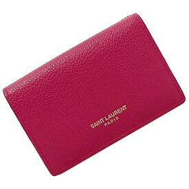 【送料無料】 サンローラン 三つ折り 財布 ピンク 459784 B680J 5619 美品 グレイン レザー 中古 SAINT LAURENT ミニ コンパクト ウォレット ロゴ シンプル ホック 定番 人気 女性 レディース 高級感 エレガンス 上品 お洒落 無地 ワンポイント 革 ブランド 本物 鑑定済み