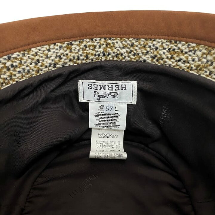 楽天市場】【送料無料】 エルメス バケットハット ブラウン ベージュ 