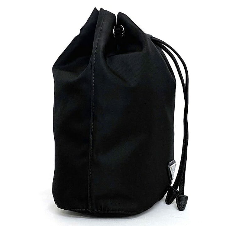 楽天市場】【送料無料】 プラダ 巾着 ポーチ ブラック シルバー NERO 