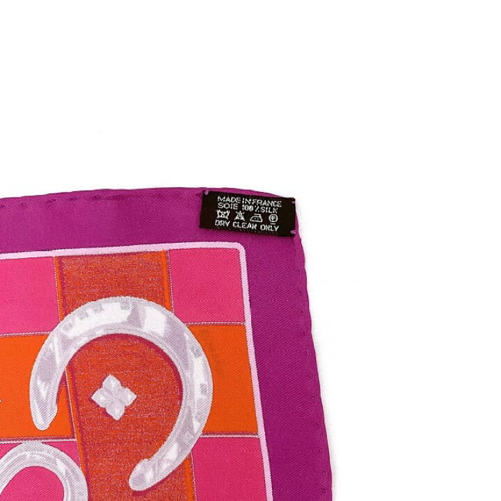 HERMES エルメス VOITURES EN EQUILIBRE プチカレ スカーフ ピンク  