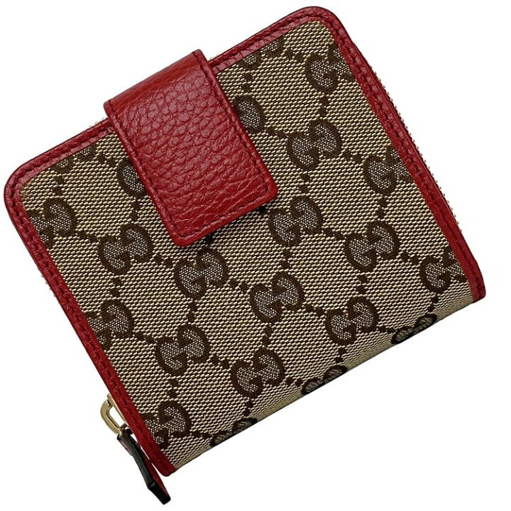 GUCCI 蛇モチーフ 二つ折り財布 ベージュ/レッド/ブラック 