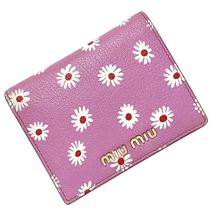 楽天市場】【送料無料】 ミュウミュウ 二つ折り 財布 ピンク ホワイト
