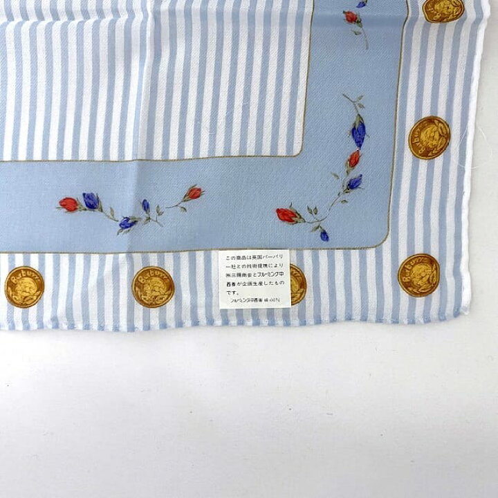 楽天市場】【送料無料】 バーバリー ハンカチ ライトブルー 未使用 美  