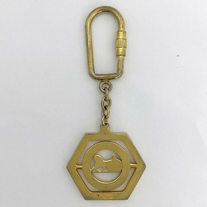 楽天市場】【送料無料】 セリーヌ キーリング ゴールド キーホルダー 