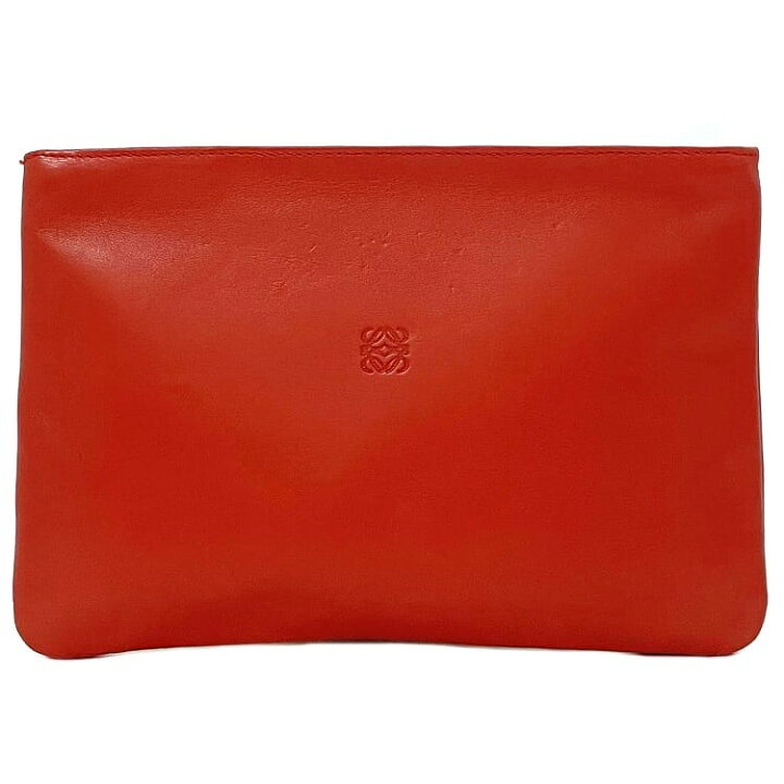 楽天市場】【送料無料】 ロエベ ポーチ レッド アナグラム 美品 
