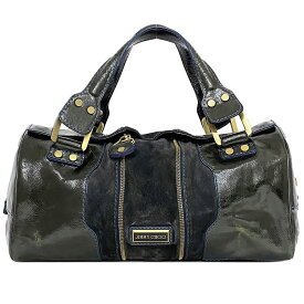 【送料無料】 ジミーチュウ ハンドバッグ ブラック ブルー ゴールド ボストン パテント スエード 中古 JIMMY CHOO エナメル ゴールド金具 マグネット 定番 人気 女性 レディース 通勤 通学 シンプル カジュアル お洒落 黒色 エレガント 高級感 上品 ブランド 本物 鑑定済み