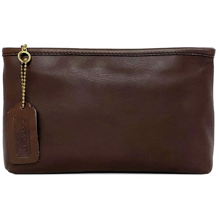 希少 美品 コーチ COACH オールレザー ブラウン 茶 小物入れ ポーチ 