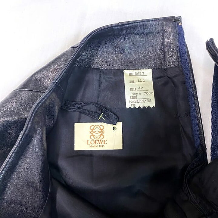 楽天市場】【送料無料】 ロエベ タイトスカート ダークネイビー 美品  