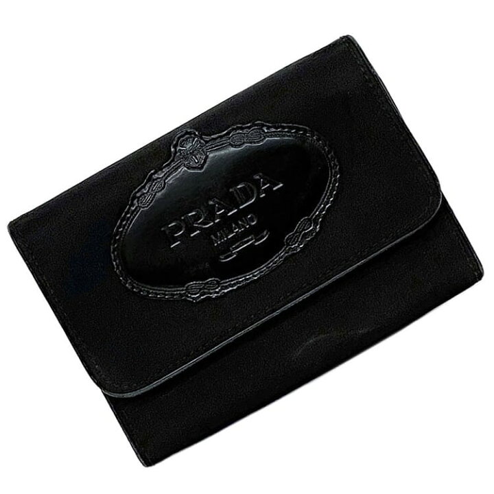 楽天市場】【送料無料】 プラダ 三つ折り 財布 ブラック NERO  