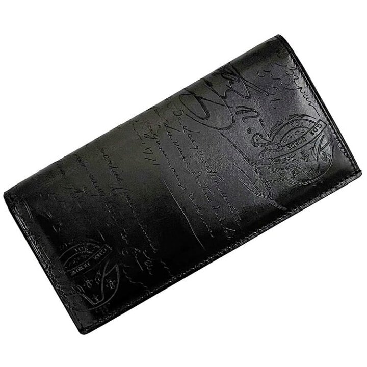 楽天市場】【送料無料】 ベルルッティ 二つ折り 長財布 ブラック  