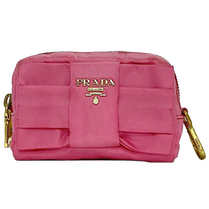 楽天市場】【送料無料】 プラダ ミニ ポーチ ピンク PEONIA テスート 