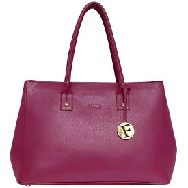 【送料無料】 フルラ トートバッグ ピンク ec-20161 チャーム付 レザー 中古 FURLA シンプル 書類 a4 定番 人気 女性 レディース 通勤 通学 ビジネス 仕事 革 お洒落 大きめ トート エレガント 本革 ゴールド金具 可愛い ロゴ ワンポイント 高級感 ブランド 本物 鑑定済み