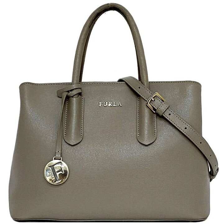 FURLA 高級レザーバッグ グレー（フルラ FURLA バッグ ハンドバッグ  