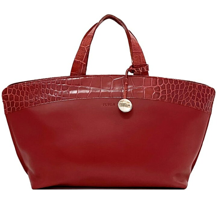 ✨美品✨フルラ ショルダーバッグ 2way クロコ型押し チャーム レザー 