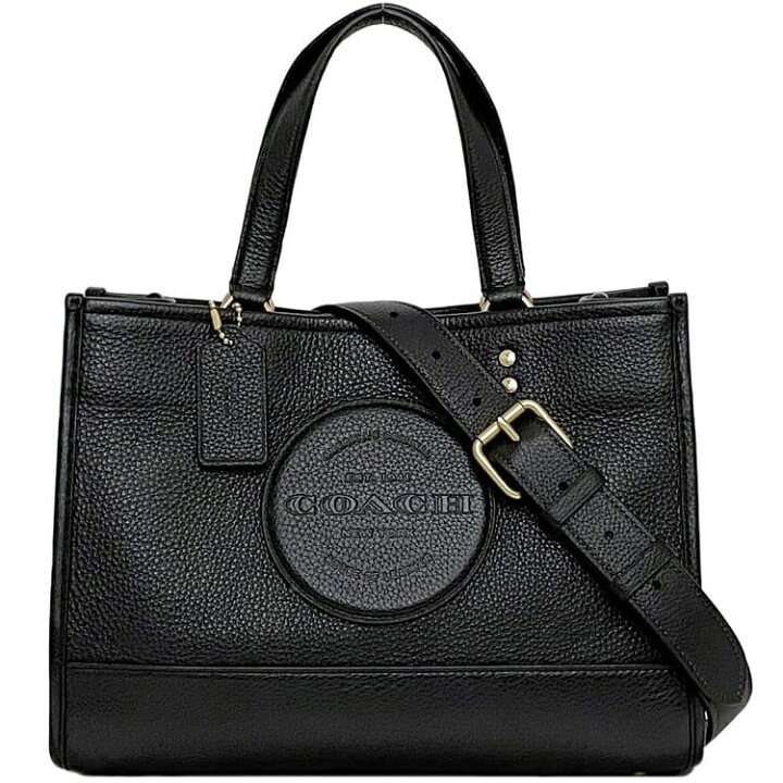 美品 COACH☆デンプシー 2way ミニトートバッグ キャンバス レザー 黒 