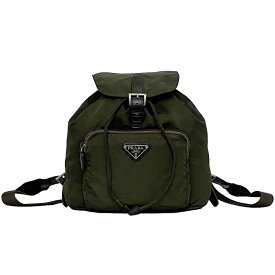 【送料無料】 プラダ リュック ec-22627 カーキ テスート 美品 ナイロン 中古 31 PRADA ヴィンテージ 三角 ロゴ プレート 巾着 軽い 人気 定番 お洒落 上品 高級感 シンプル エレガント 女性 男性 レディース メンズ ユニセックス カジュアル ブランド 本物 鑑定済み