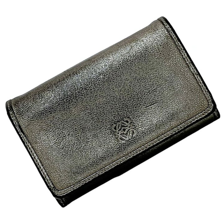 LOEWE ロエベ アナグラム ロゴプレート バーティカルウォレット レザー  