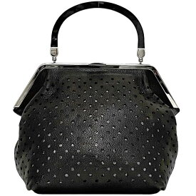 【送料無料】 マルニ ハンドバッグ ec-23255 ブラック 美品 がま口 レザー メタル 中古 MARNI パンチング がま口バッグ レア シンプル 定番 人気 お洒落 上品 高級感 エレガント 黒 鞄 バッグ 個性的 モード カジュアル レディース 女性 メンズ 男性 ブランド 本物 鑑定済み