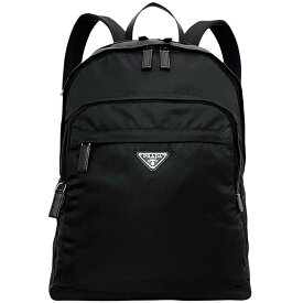 【送料無料】 プラダ リュック f-24028 ブラック NERO テスート 2VZ048 美品 バックパック ナイロン サフィアーノ レザー 中古 158/C PRADA リュックサック RE-NYLON ファスナー トライアングル ロゴ 黒 メンズ レディース 三角 ロゴ プレート 軽い ブランド 本物 鑑定済み