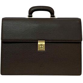 【送料無料】 ロエベ ビジネスバッグ ec-24450 ブラウン アナグラム 美品 書類バッグ レザー 中古 L21 LOEWE 自立 ビジネス ブリーフケース フラップ 鍵付き ロゴ刻印 茶色 メンズ 男性 ゴールド金具 ロゴ刻印 シンプル ヴィンテージ ロゴ ブランド 本物 鑑定済み