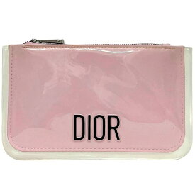 【送料無料】 クリスチャン ディオール ポーチ ec-25078 クリア ピンク BEAUTE 小物入れ ビニール 中古 Christian Dior DIOR ロゴ ファスナー 薄型 シンプル 透明 レディース コスメポーチ 化粧ポーチ シルバー金具 レディース 女性 定番 人気 ブランド 本物 鑑定済み