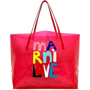 美品》MARNI（マルニ ） PVC×レザー トートバッグ ブラウン系 マルニ 