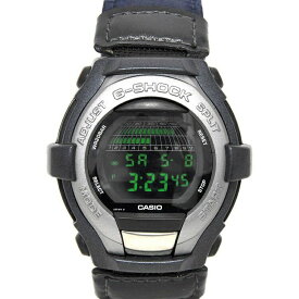 カシオ SHOCK RESISTANT シルバー ネイビー GT-001 1595 可動品 デジタル プラスチック SS レザー キャンバス 中古 クオーツ CASIO 腕時計 メンズ 定番 人気 ギフト