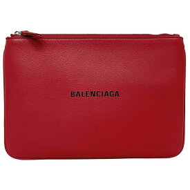 バレンシアガ ポーチ M レッド ブラック エブリデイ 551992 未使用 美品 レザー Sランク BALENCIAGA 赤 黒 クラッチバッグ ファスナー ロゴ シンプル ミニバッグ 本革 定番 人気 オシャレ ワンポイント 小物入れ 贈り物 プレゼント ブランド 本物 鑑定済み