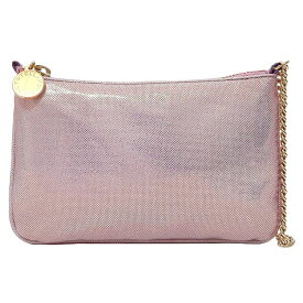 ステラマッカートニー ポーチ ピンク ゴールド 307386 美品 PVC GP 中古 STELLA McCARTNEY 小物入れ ファスナー チェーン アクセサリーポーチ アクセサリー シンプル ラメ 人気 レディース ブランド小物 女性 小物 ワンポイント ロゴ 光沢 箱付 本物 鑑定済み