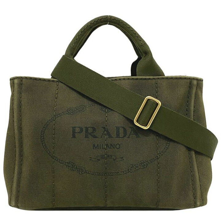 楽天市場】プラダ 2way トートバッグ カーキ グリーン MILITARE カナパ  