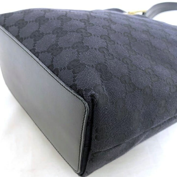 楽天市場】グッチ トートバッグ ブラック ゴールド GG 002-1099 美品  