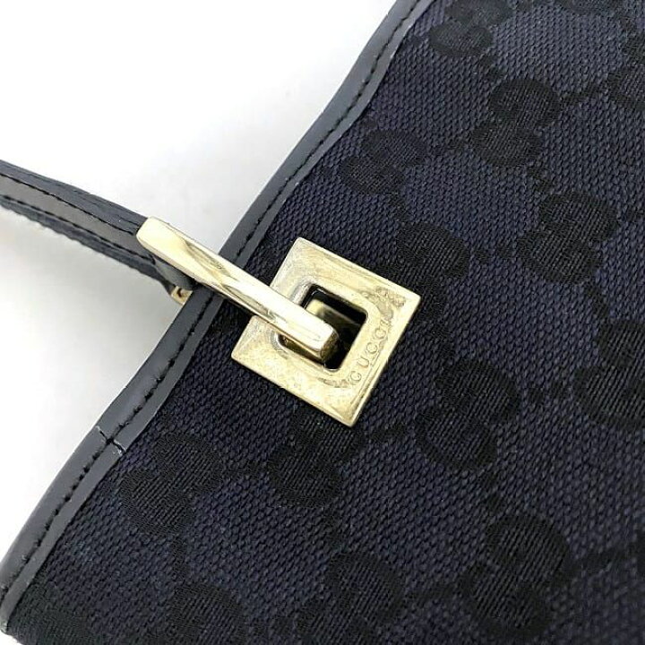 楽天市場】グッチ トートバッグ ブラック ゴールド GG 002-1099 美品  
