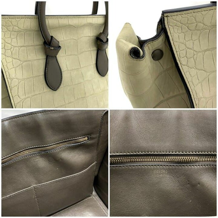 楽天市場】セリーヌ ハンドバッグ タイ バッグ ベージュ グレー 美品  