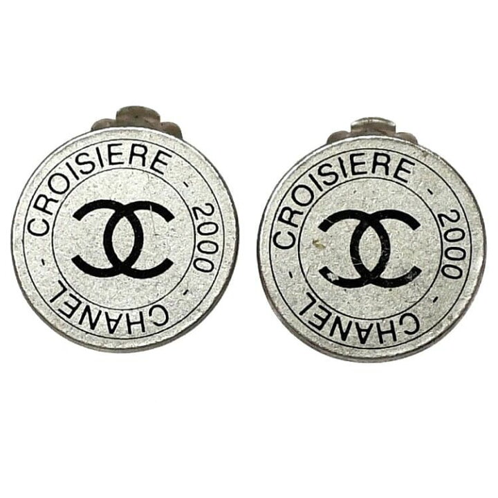 楽天市場】シャネル イヤリング シルバー ブラック CROISIERE 美品  