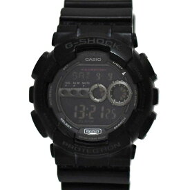 カシオ ジーショック 腕時計 ブラック シルバー プロテクション GD-100 美品 ラバー SS 中古 クオーツ CASIO G-SHOCK 時計 デジタル スポーツ 定番 人気 男性 メンズ シンプル 黒 お洒落 高級感 エレガンス ロゴ Gショック カジュアル ブランド 本物 鑑定済み