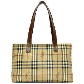 バーバリー トートバッグ ベージュ ブラウン 美品 PVC レザー 中古 BURBERRY ノバチェック 肩掛け ファスナー 軽い 定番 人気 女性 レディース 通勤 通学 ビジネス 革 シンプル カジュアル お洒落 トート チェック エレガント 高級感 ブランド 本物 鑑定済み