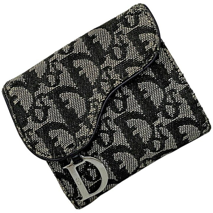 ChristianDior クリスチャンディオール 折財布 撰ん トロッター ブラック