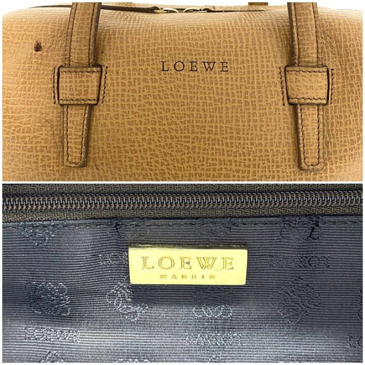 楽天市場】ロエベ ハンドバッグ キャメル ベージュ 美品 ミニボストン  
