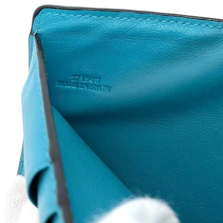楽天市場】ロエベ 二つ折り 財布 ターコイズ ブルー リピート 美品 