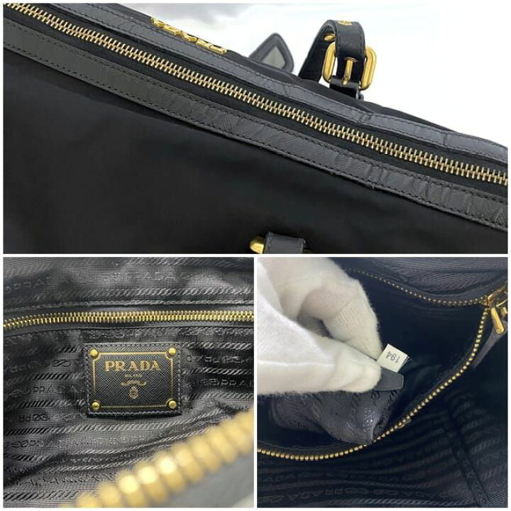 楽天市場】プラダ トートバッグ ブラック ゴールド金具 NERO 美品  