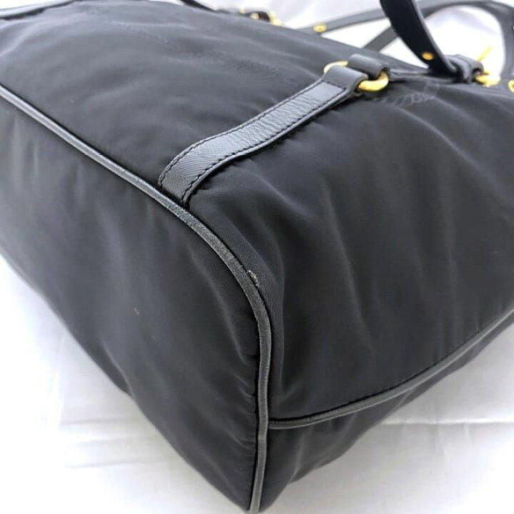 楽天市場】プラダ トートバッグ ブラック ゴールド金具 NERO 美品 
