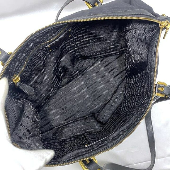 楽天市場】プラダ トートバッグ ブラック ゴールド金具 NERO 美品 