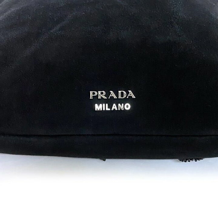希少PRADA プラダ ヴィンテージ スエード ショルダーバッグ ブラック 
